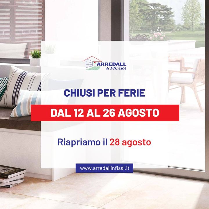 Arredall va in #ferie! ☀

Saremo chiusi 📆 dal 12 al