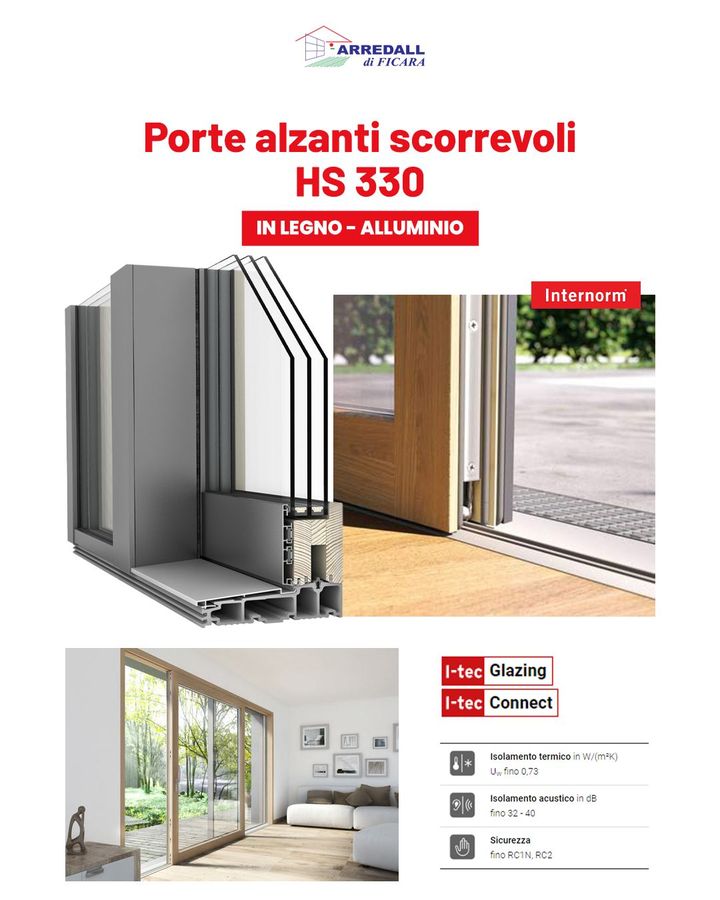 Porte alzanti scorrevoli in legno-alluminio HS 330 by #Internorm 💯

Le